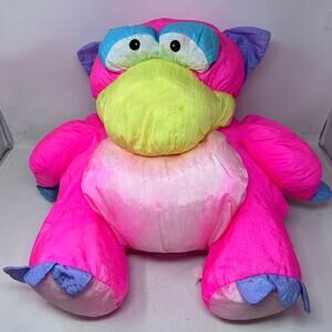 Prestige Toy Nakajima Neon Pink Bird Dinosaur Nylon Plush Vintage 1989